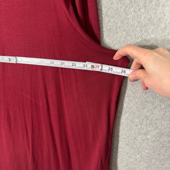 Lane‎ Bryant Shirt 22 24 Burgundy Tunic Thin Soft Basic Everyday Stretch Moody - Picture 6 of 9